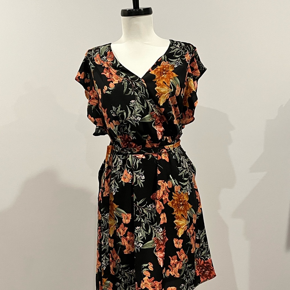 Floral Black Dress